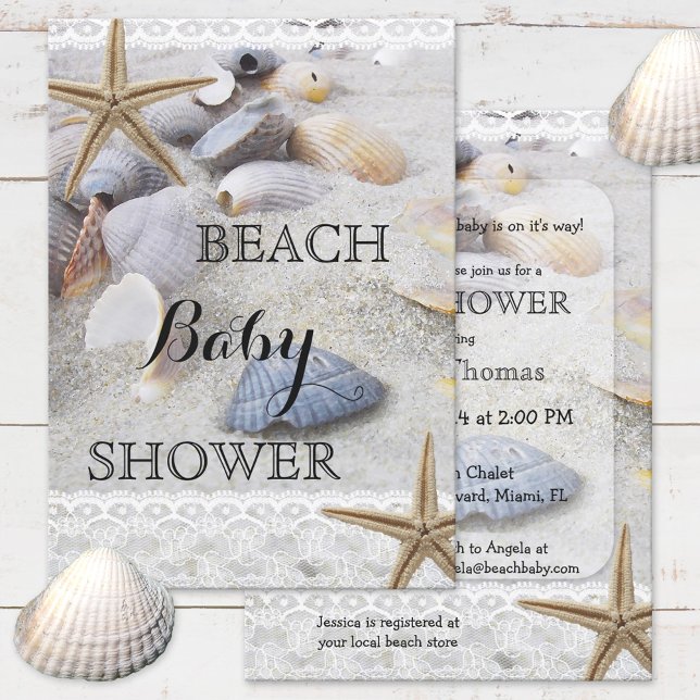 Summer Beach Shells Baby Shower Invitation (Creator Uploaded)