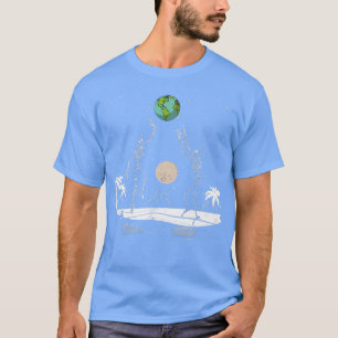 Summer Beach Skeletons Volleyball Earth Space Cosm T-Shirt