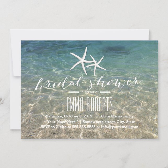 Summer Beach Starfish Bridal Shower Invitation (Front)