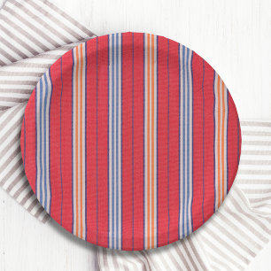 Summer Beach Stripes Paper Plate