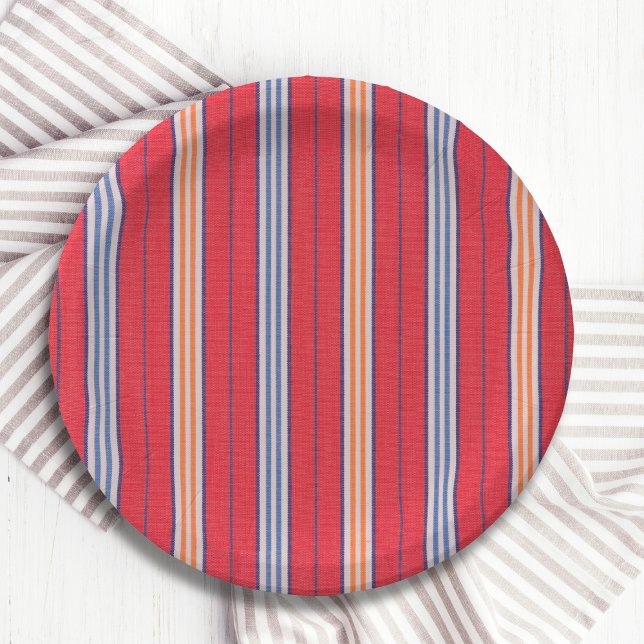 Summer Beach Stripes Paper Plate (Creator Uploaded)