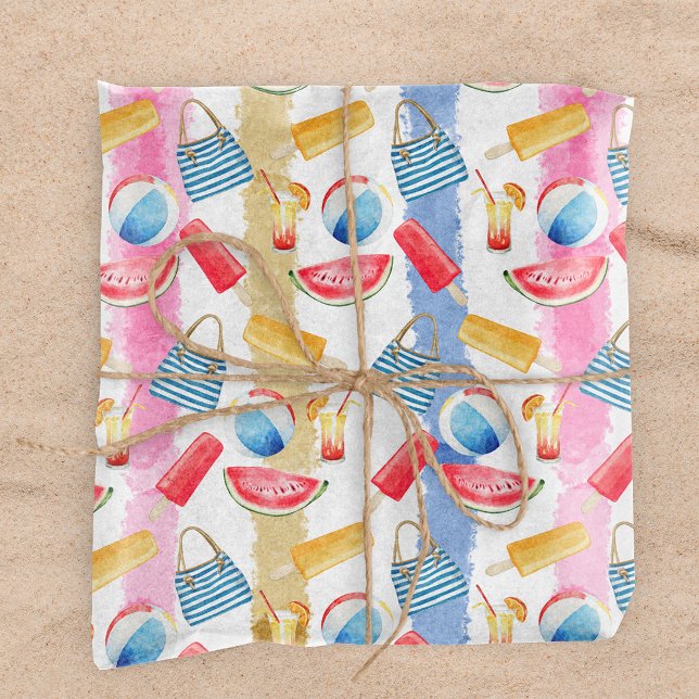 Summer Beach Stripes Tissue Paper (Creator Uploaded)