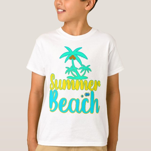 Summer Beach | Summer and Adventure Text Quote T-Shirt (Front)