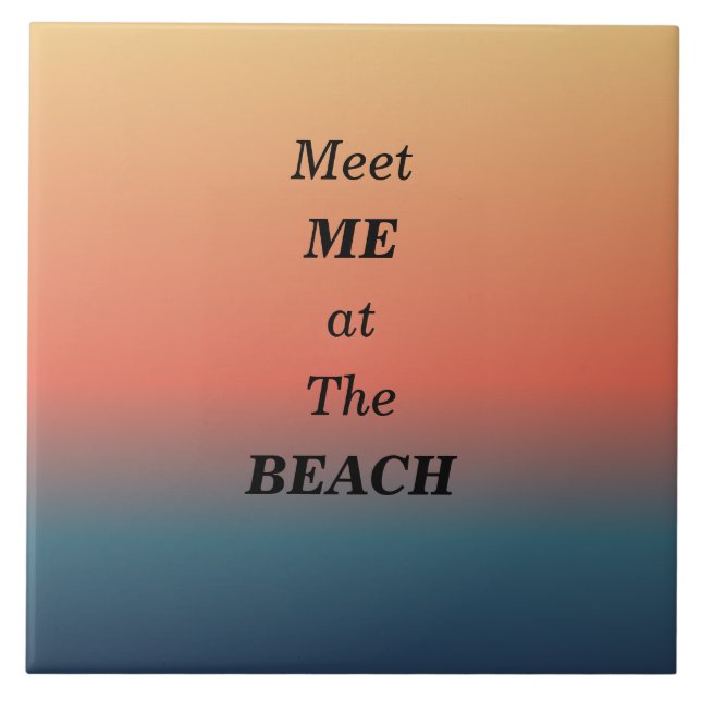 Summer Beach Sunrise Color Ceramic Tile (Front)