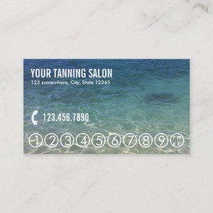 Summer Beach Tanning Salon Loyalty Punch Card