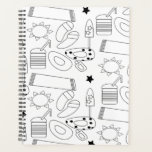 Summer Beach Theme Outlines Pattern   Notebook Planner<br><div class="desc">Cute Beach Theme Pattern</div>