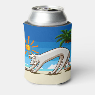Summer Beach Tropical Cat Can Cooler