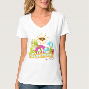 Summer beach vacation smiling sun in sunglasses T- T-Shirt