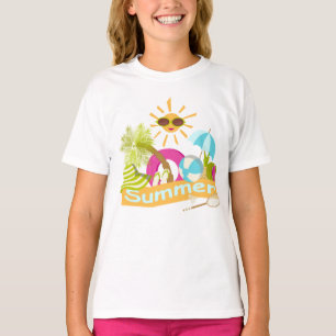 Summer beach vacation smiling sun in sunglasses T- T-Shirt