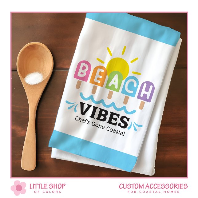 Summer Beach Vibes Customisable Tea Towel (Creator Uploaded)