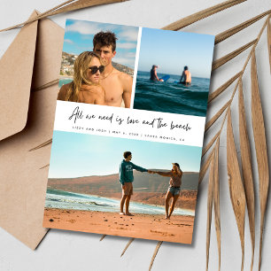 Summer Beach Wedding 3 Photo Save the Date