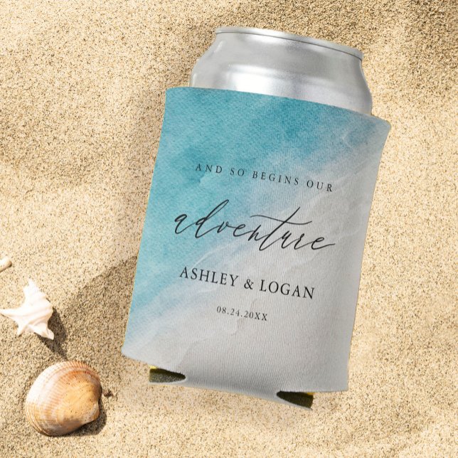 Summer Beach Wedding Favours Can Cooler (Creator Uploaded)