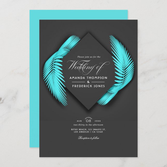 Summer Beach Wedding Invitation (Front/Back)