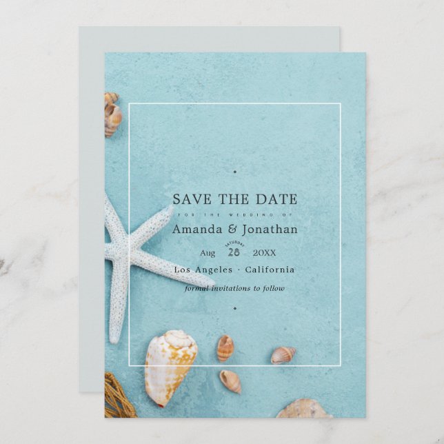 Summer Beach Wedding Save The Date (Front/Back)