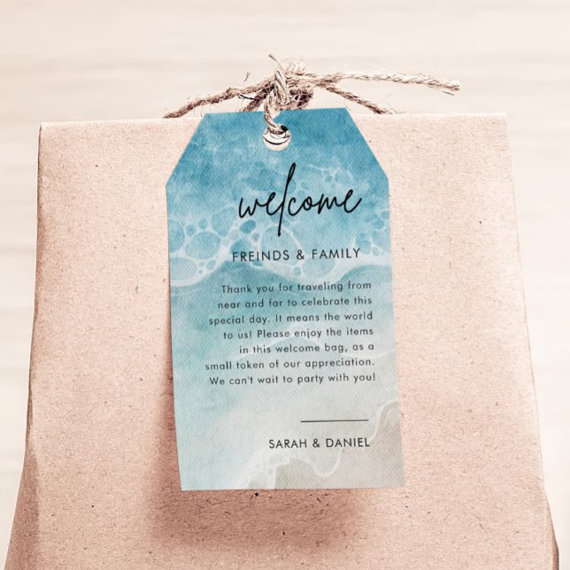 Summer Beach Wedding Welcome Bag Tags (Creator Uploaded)