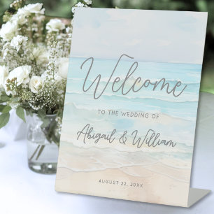 Summer Beach Wedding Welcome Sign