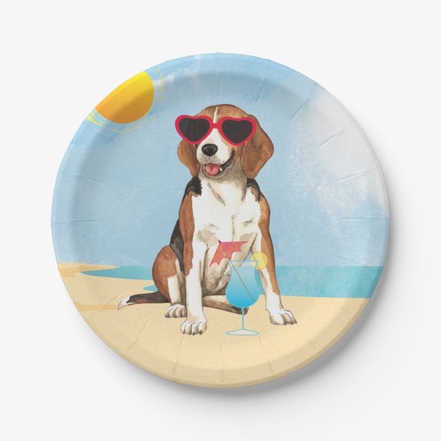 Summer Beagle Paper Plate (Front)