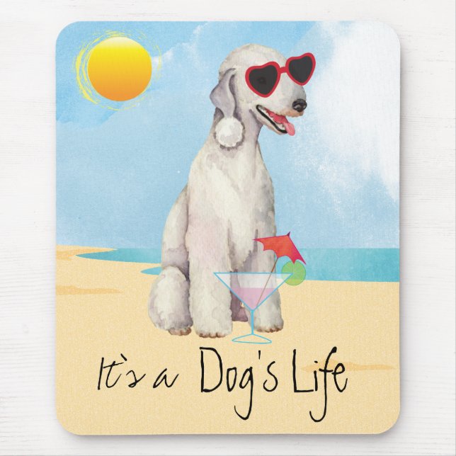 Summer Bedlington Terrier Mouse Pad (Front)