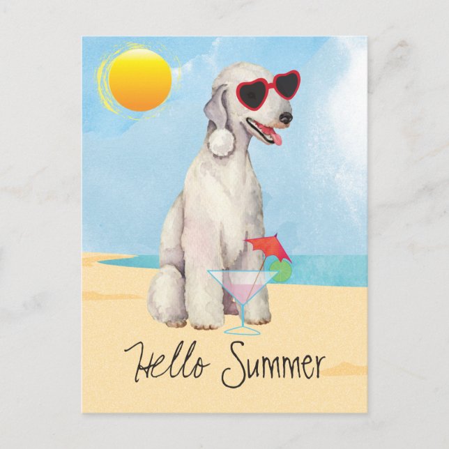Summer Bedlington Terrier Postcard (Front)