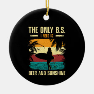 Summer Beer and Sunshine Ceramic Tree Decoration
