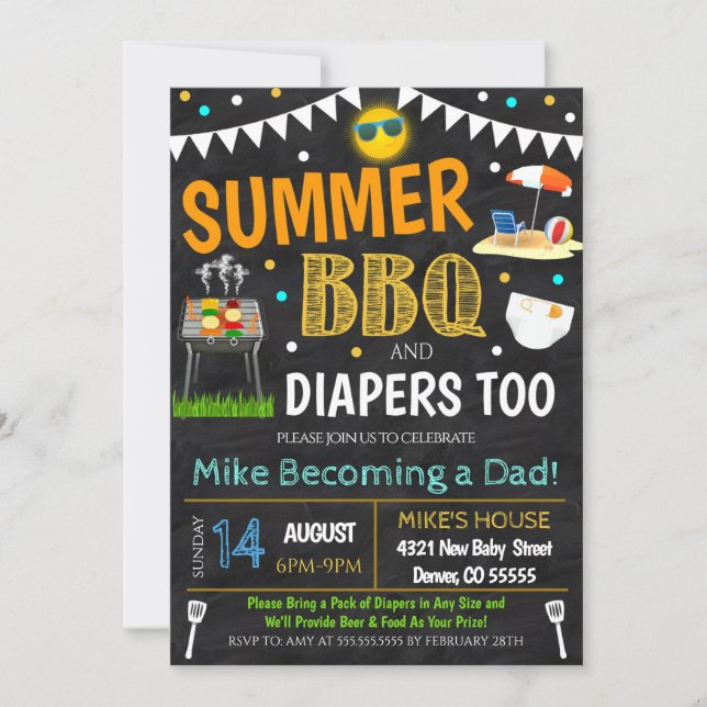 Summer Beer Baby Shower Invitation (Front)