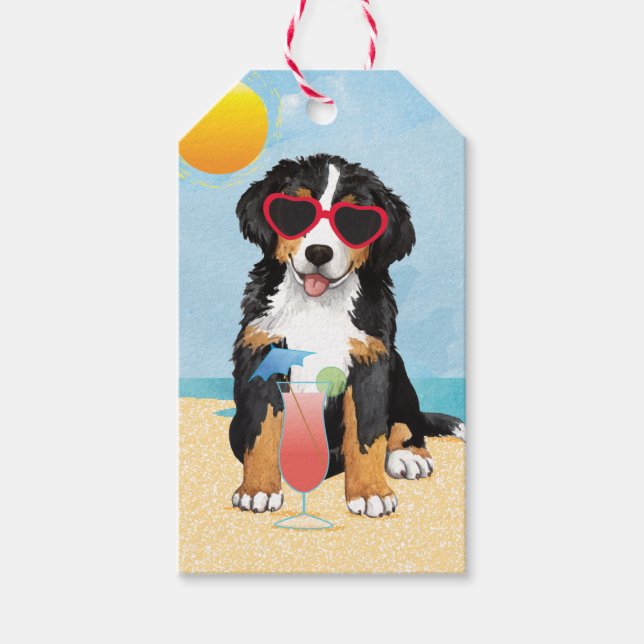 Summer Bernese Mountain Dog Gift Tags (Front)
