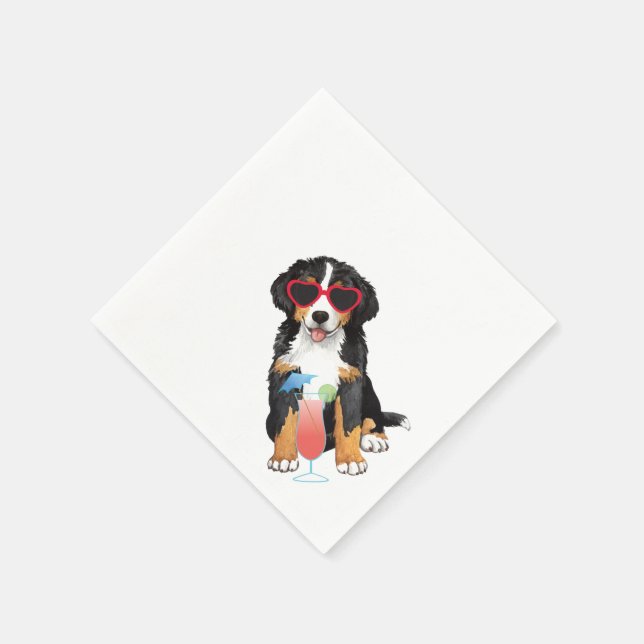 Summer Bernese Mountain Dog Napkin (Corner)