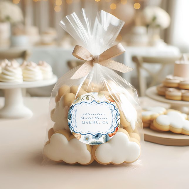 Summer Berry Love Bridal Shower Classic Round Sticker (Creator Uploaded)