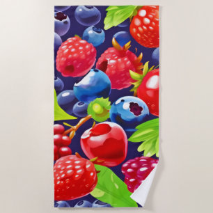 Summer Berry Medley Beach Towel