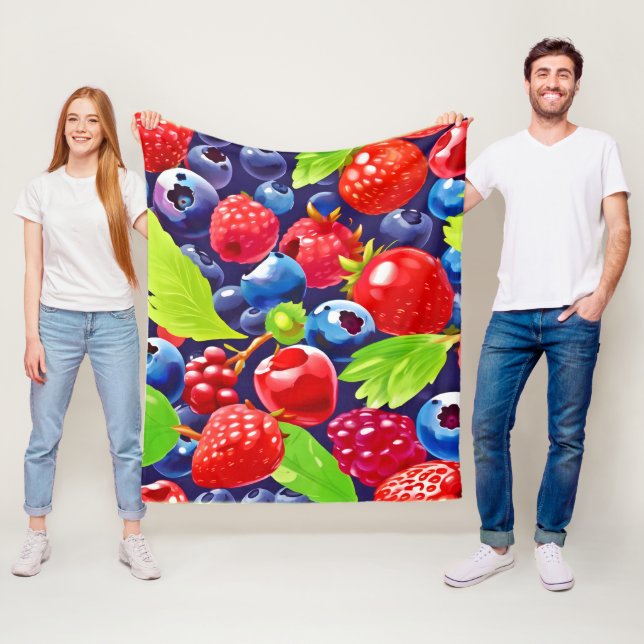 Summer Berry Medley Fleece Blanket (In Situ)