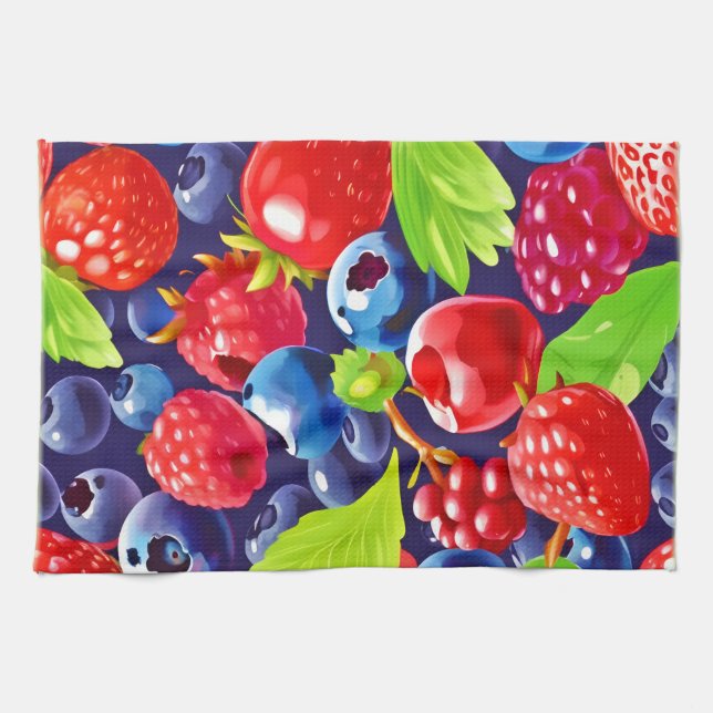 Summer Berry Medley Tea Towel (Horizontal)