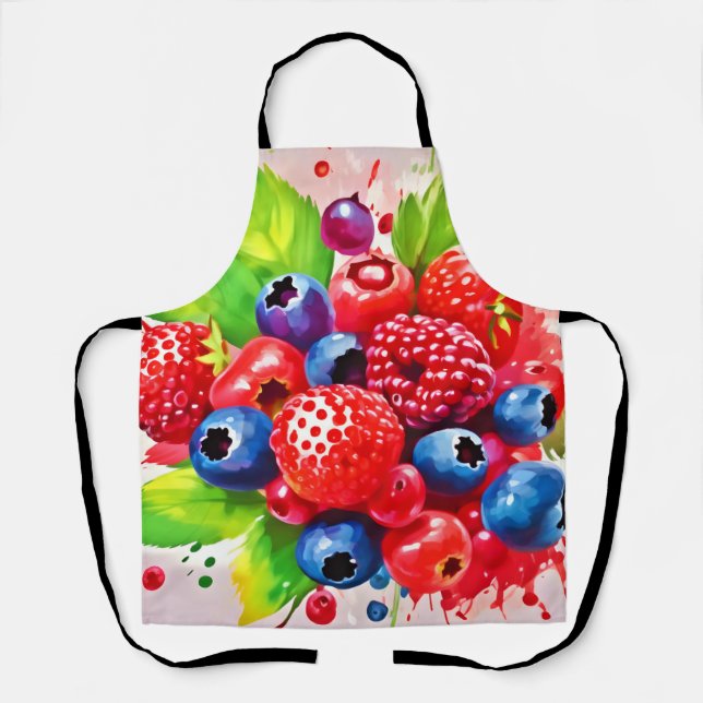 Summer Berry Splash Design Apron (Front)