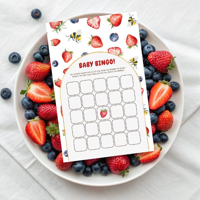 Summer Berry Sweet Baby Shower Bingo Game (Summer Berry Sweet Baby Shower Bingo Game)