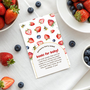 Summer Berry Sweet Baby Shower Books For Baby Enclosure Card