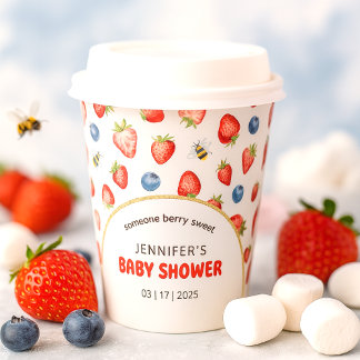 Summer Berry Sweet Watercolor Baby Shower Paper Cups