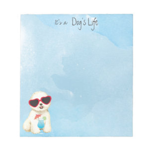 Summer Bichon Frise Notepad