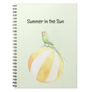 Summer Bird in the Sun Yellow Beach Ball Notebook