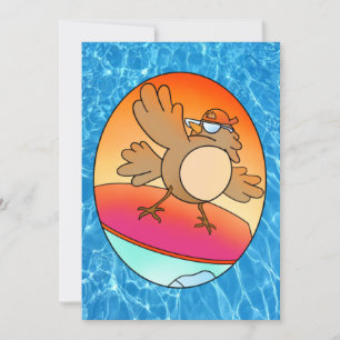 Summer Bird Surfer Card