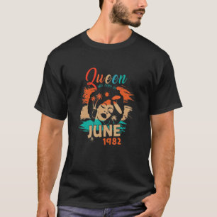 Summer Birthday Black Queen Was Born In June 1982 T-Shirt