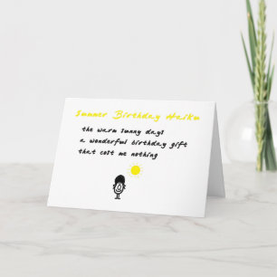 Summer Birthday Haiku A Funny Happy Birthday Card