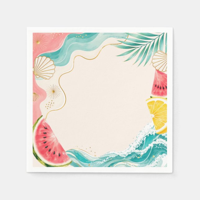 Summer Birthday Party Napkin (Front)