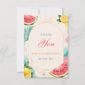 Summer Birthday Party Thank You Card