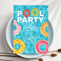 Summer Birthday Pool Party Invitation