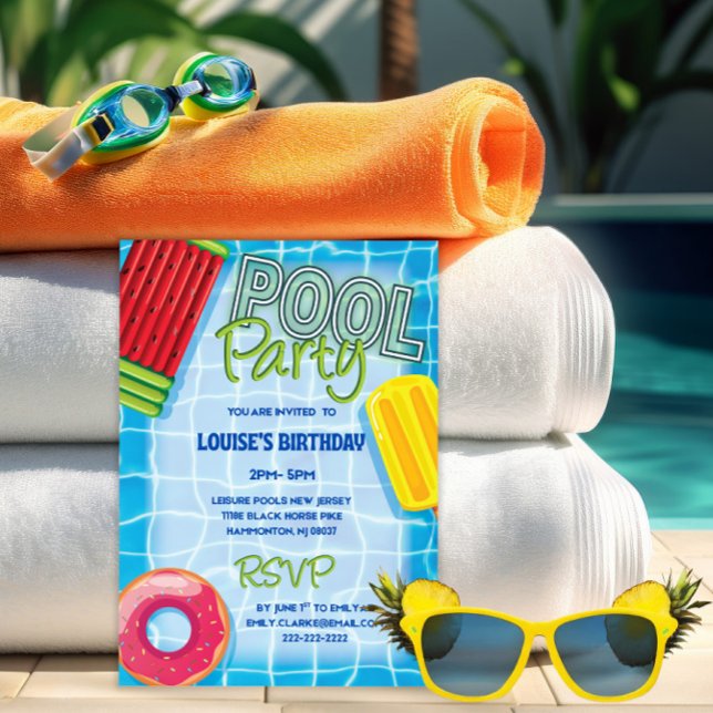 Summer Birthday Pool Party Invitation (Creator Uploaded)