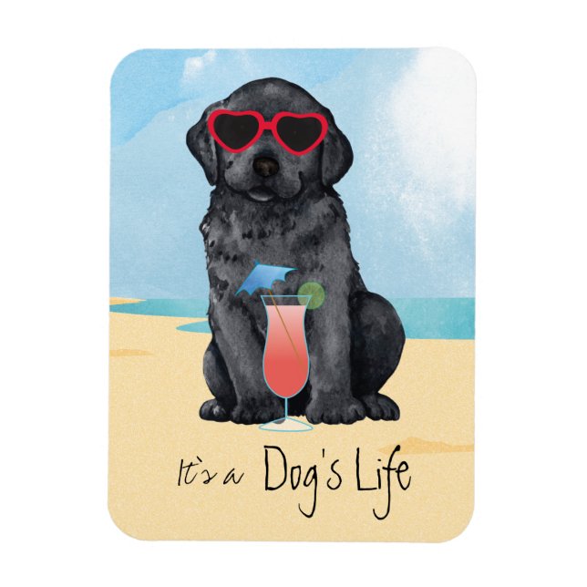 Summer Black Lab Magnet (Vertical)