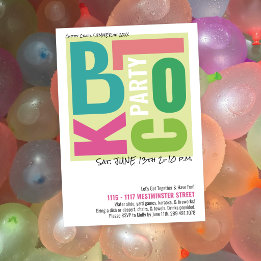 Summer Block Party Retro Type Neighbourhood Event Invitation