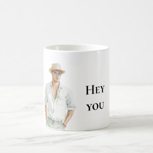 Summer Blonde Man Hey You Quote Coffee Mug