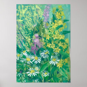 Summer Bloom Wildflowers Meadow Flowers Floral Art Poster