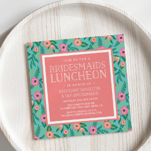 Summer Blooms Bridesmaids Luncheon Invitation