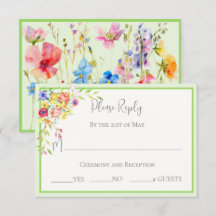 Summer Blooms Floral Wedding RSVP Card